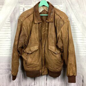 Vintage Roundtree & Yorke Lambskin Leather Bomber Jacket M